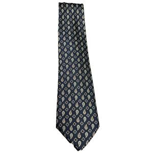 KEY OF SCANDINAVIA Tie Navy Blue Polyester Necktie Vintage